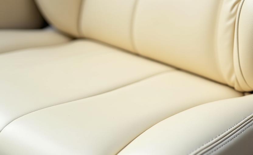 The same leather seat perfectly clean and conditioned.